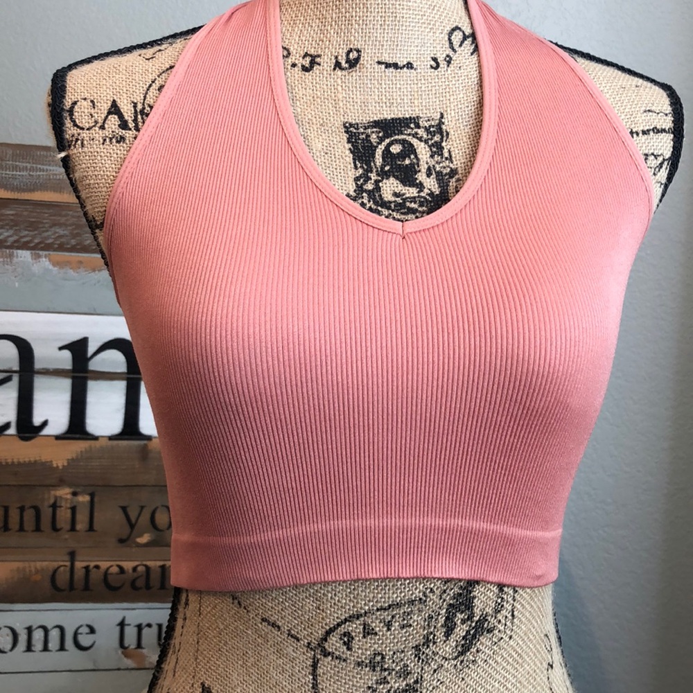 👄Salmon Color Halter Top👄 - Picture 2 of 3